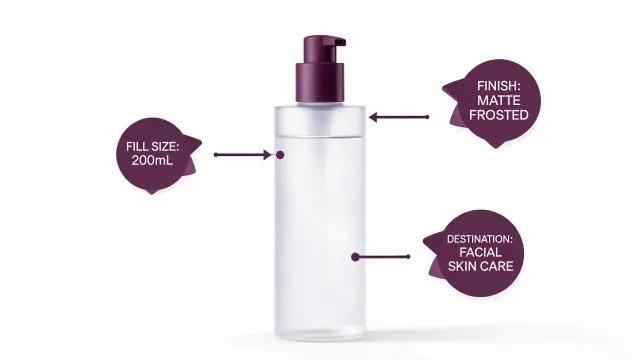 Exfoliating toner specification worksheet illustration, not a premises map
